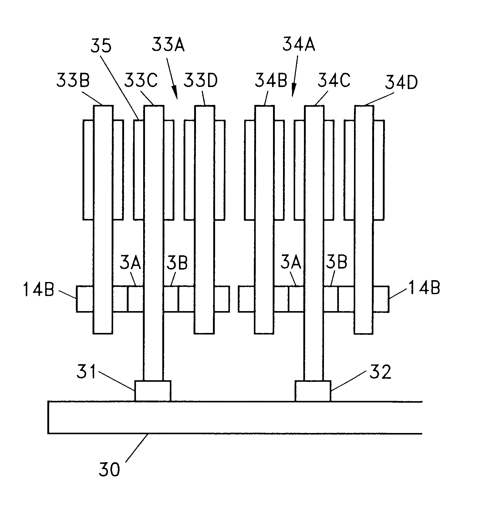 Stacked printed circuit board memory module and method of augmenting memory therein