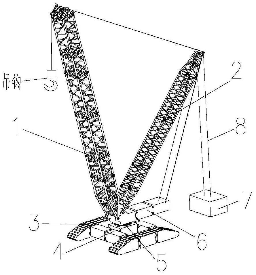 Crawler crane and deformation method thereof