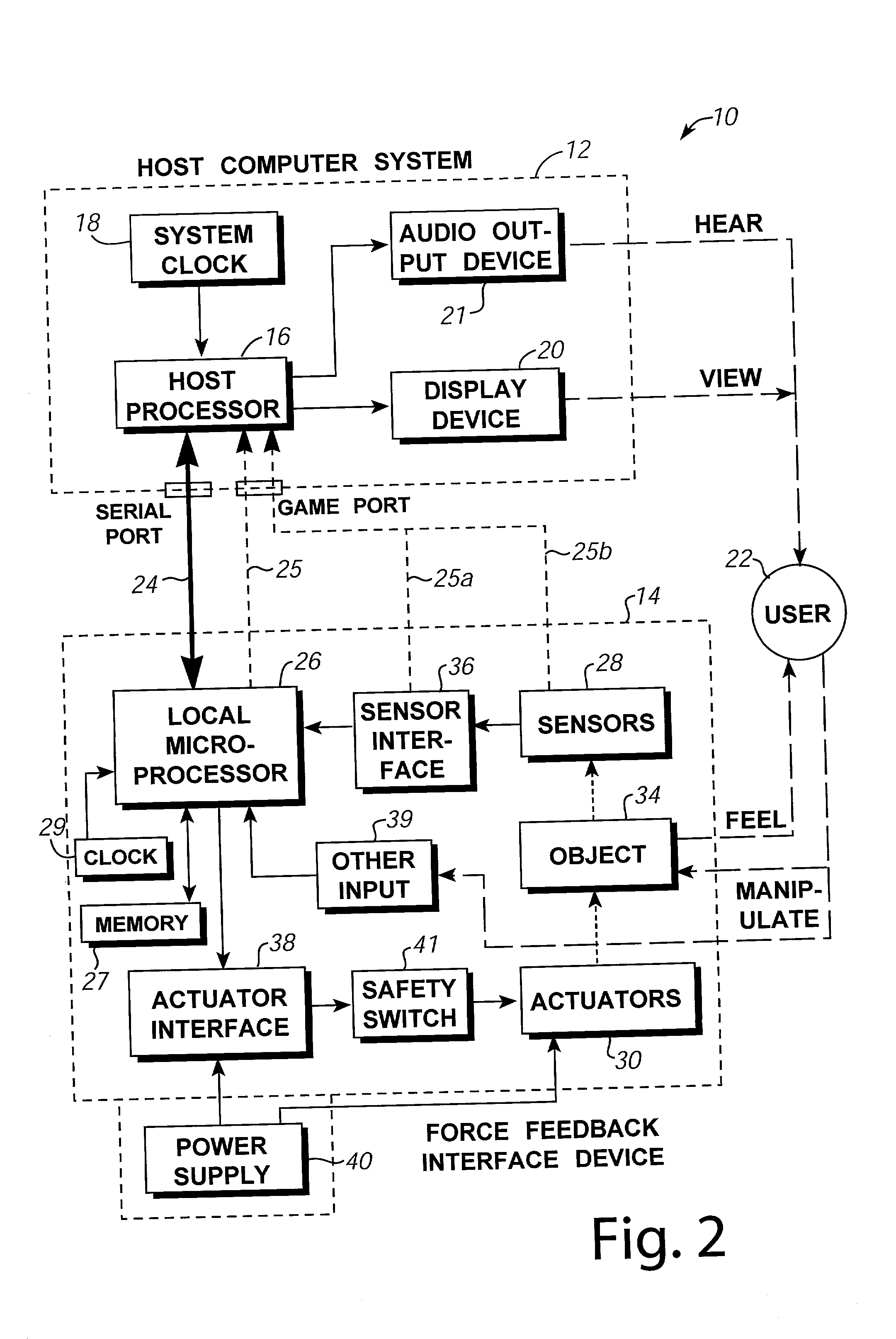 Power management for interface devices applying forces