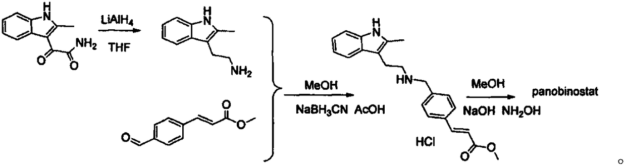 Synthesis method of panobinostat key intermediate