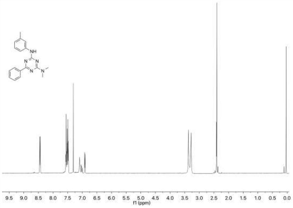 Asymmetrically substituted 1, 3, 5-triazine compound as well as preparation method and application thereof