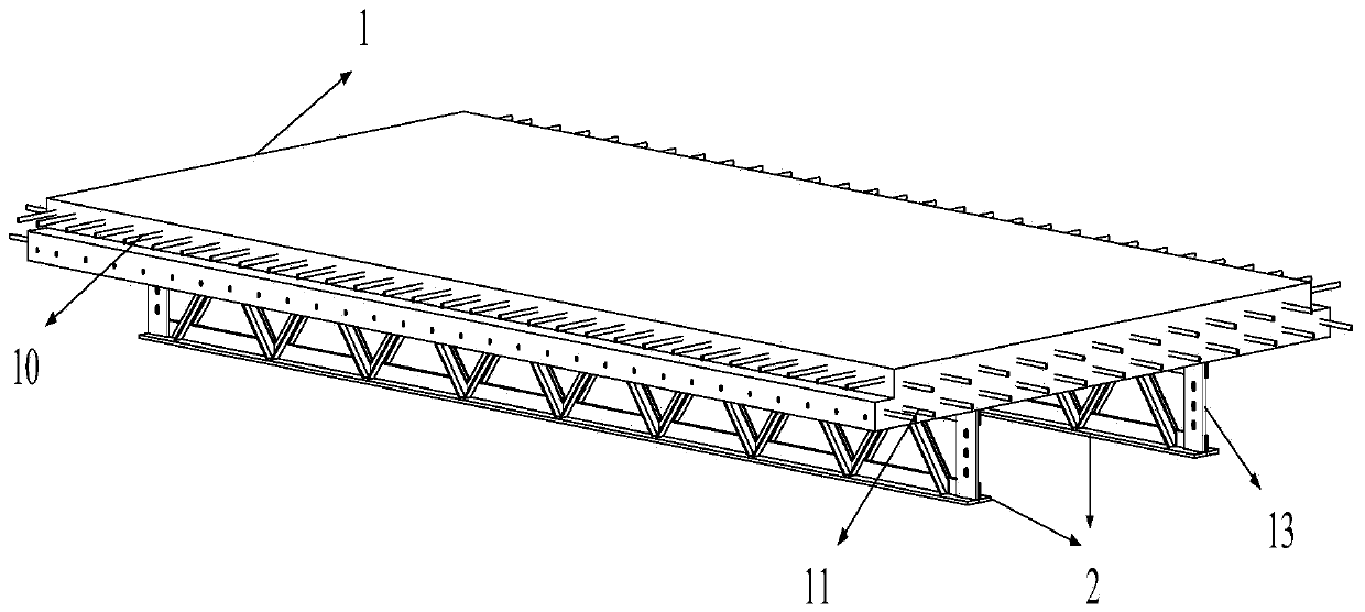 Prefabricated floor secondary beam combined member