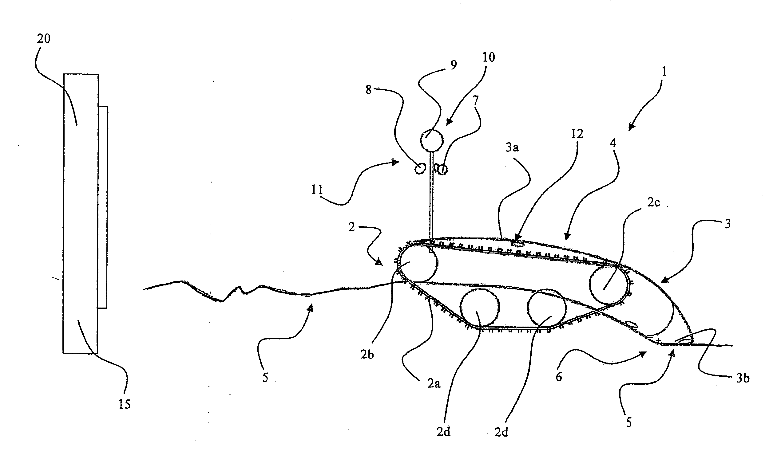 Unmanned mobile device and relative method for treating a snow covered surface, and in particular of glaciers