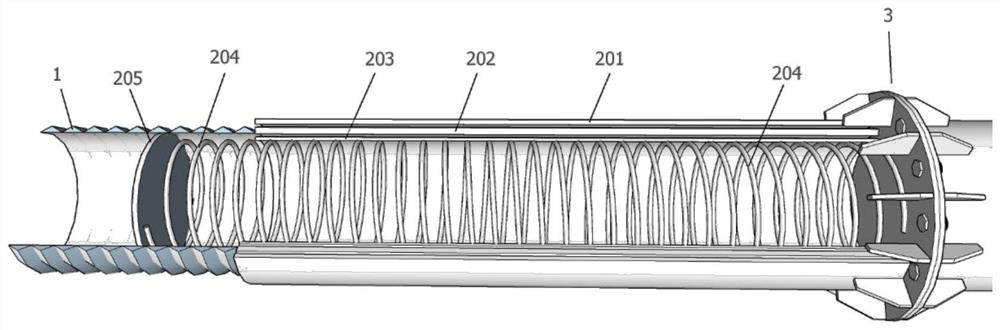 Full-assembly three-section anti-buckling energy dissipation support