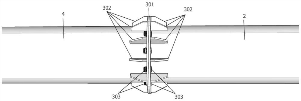 Full-assembly three-section anti-buckling energy dissipation support