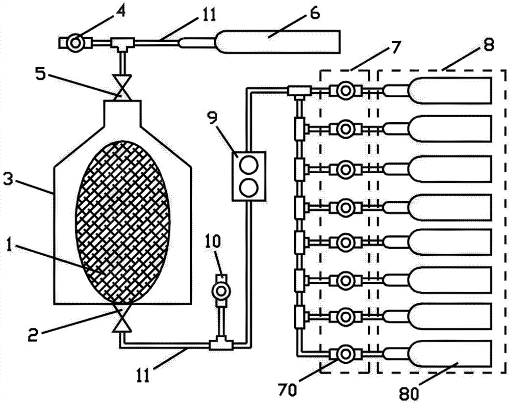 Standard gas preparation device