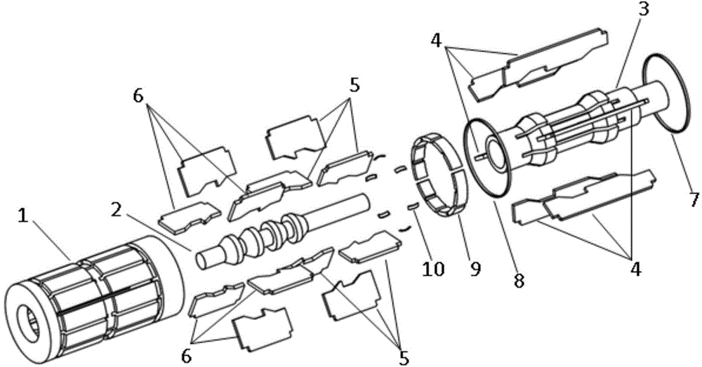 Sectional feeding honing head device with shape deviation compensation function