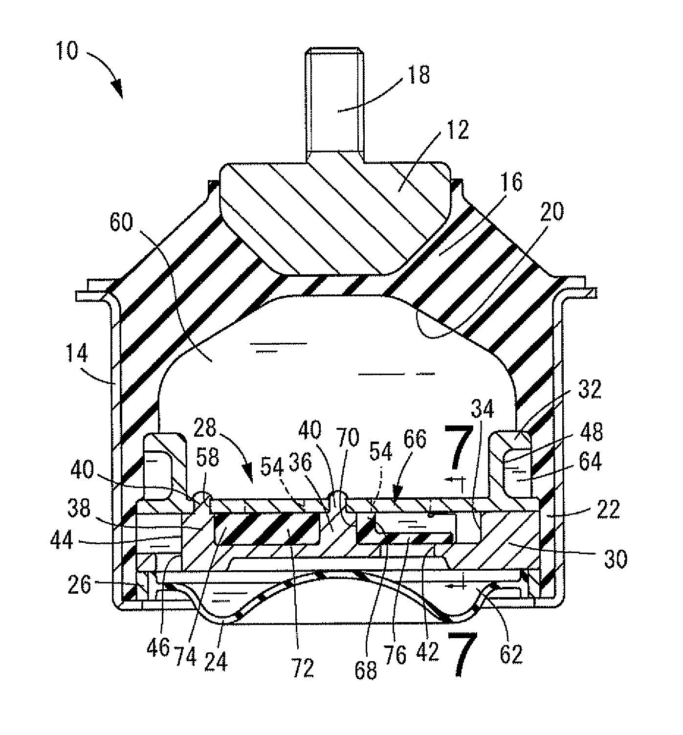 Fluid filled type vibration damping device