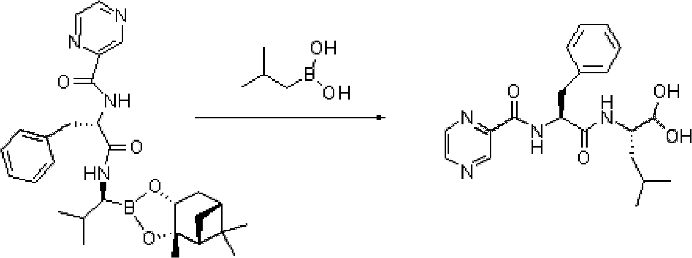 Method for preparing intermediate used for synthesizing bortezomib