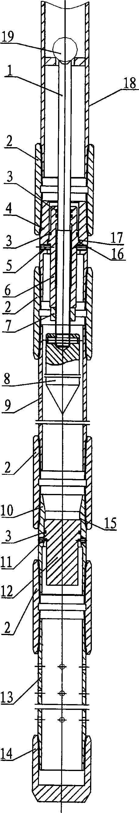 Oil well sucker rod pump oil pumping completion tubular pile plugging device with pressure