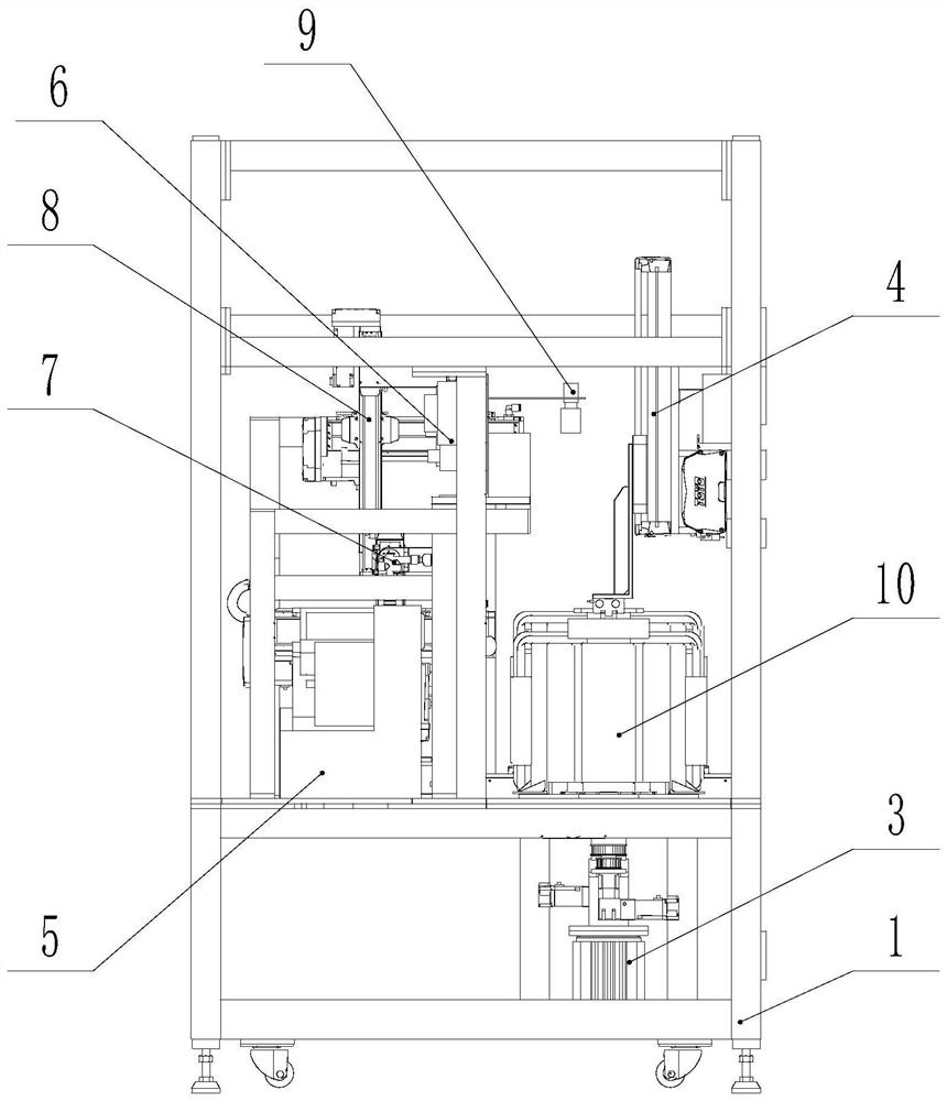 Labeling device of FOSB packaging assembly line