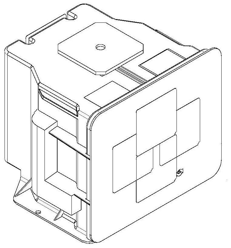 Labeling device of FOSB packaging assembly line