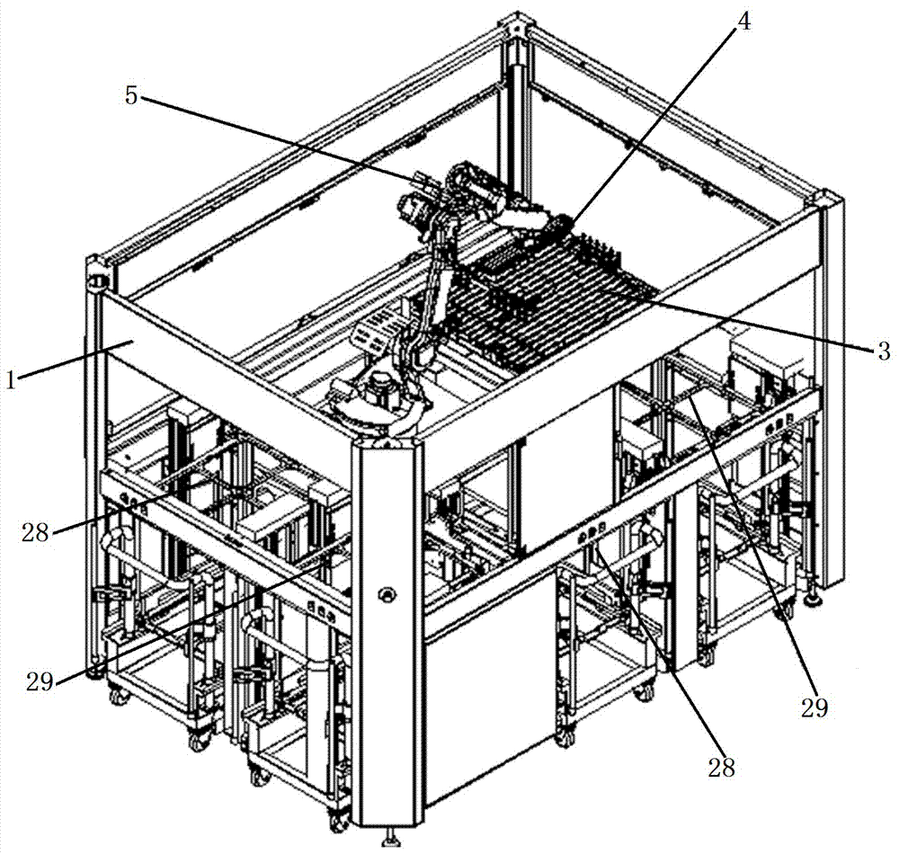 Tray and PCB automatic storing and putting equipment