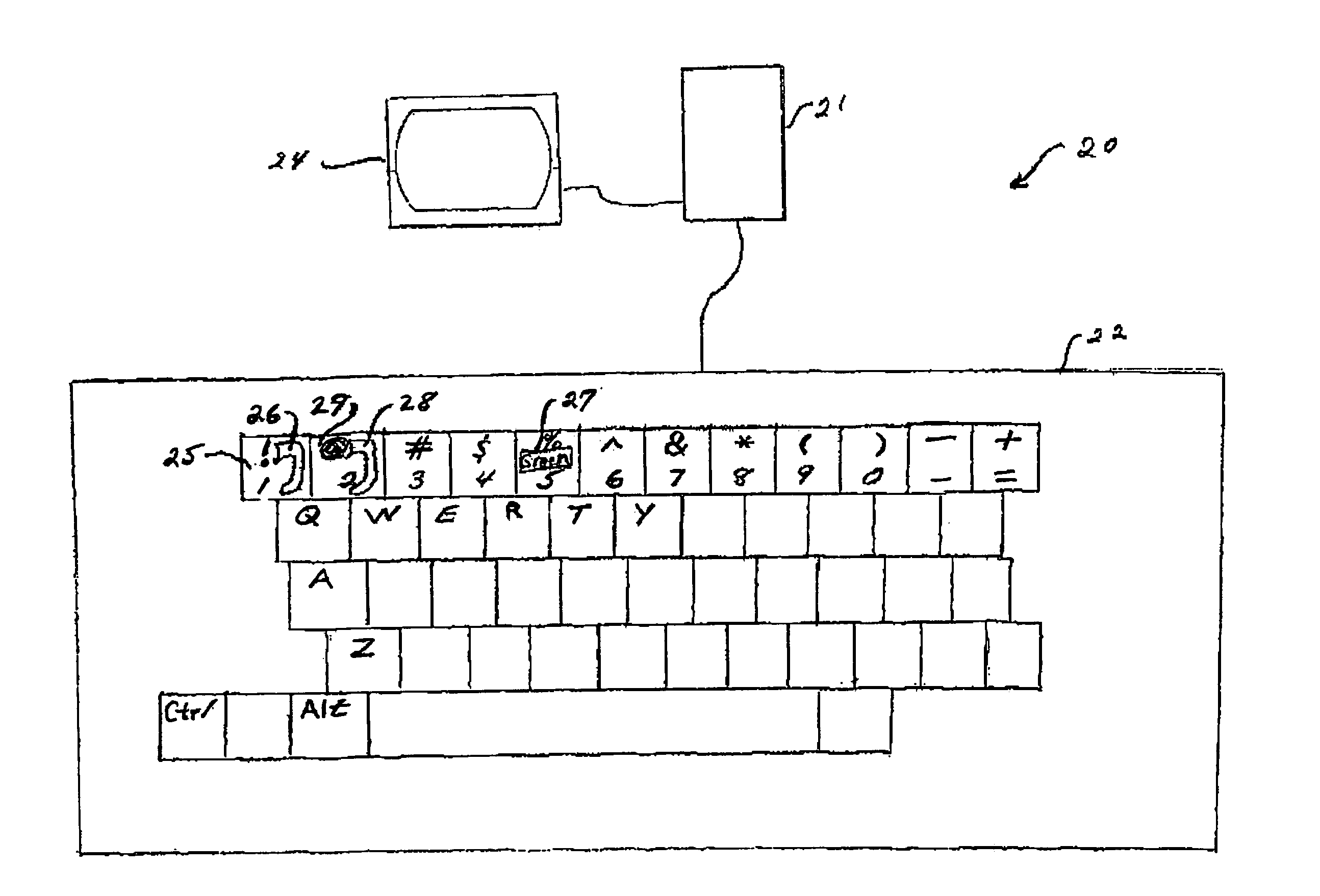 Color encoded keyboard and method