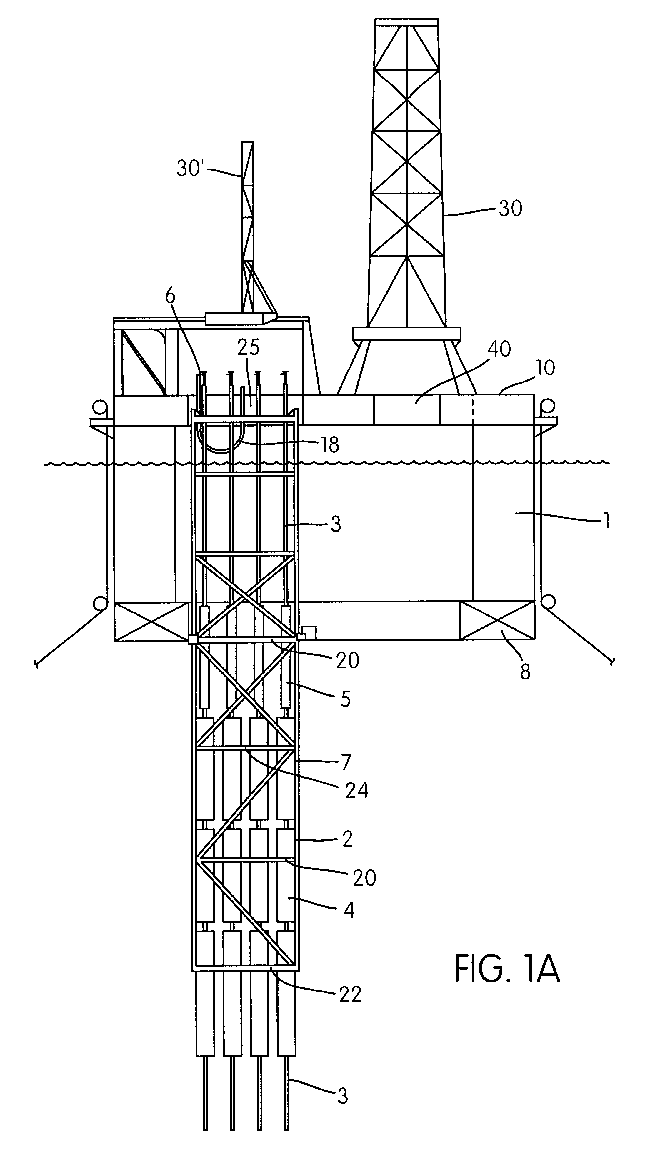 Guide device for production risers for petroleum production with a "dry tree semisubmersible" at large sea depths