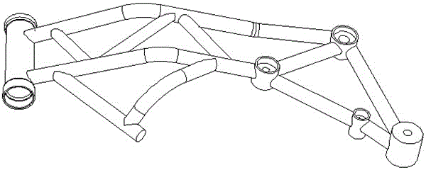 Processing method for front half body combination of riding type motorcycle frame