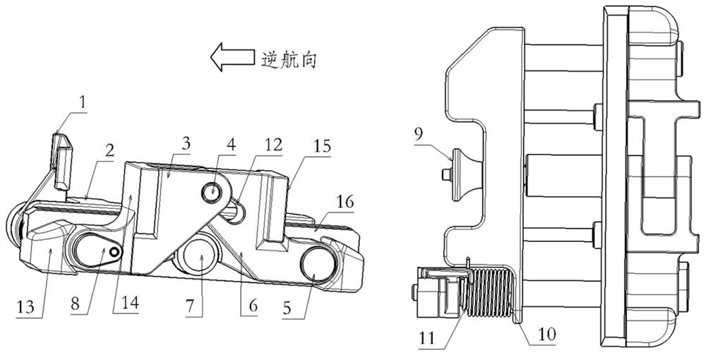 Device for realizing two-way movement limiting of packaging unit for aircraft packaging type freight transport system