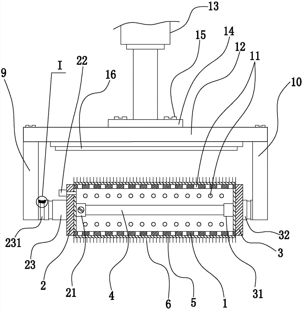 Gumming roller device for hot-melting compound machine