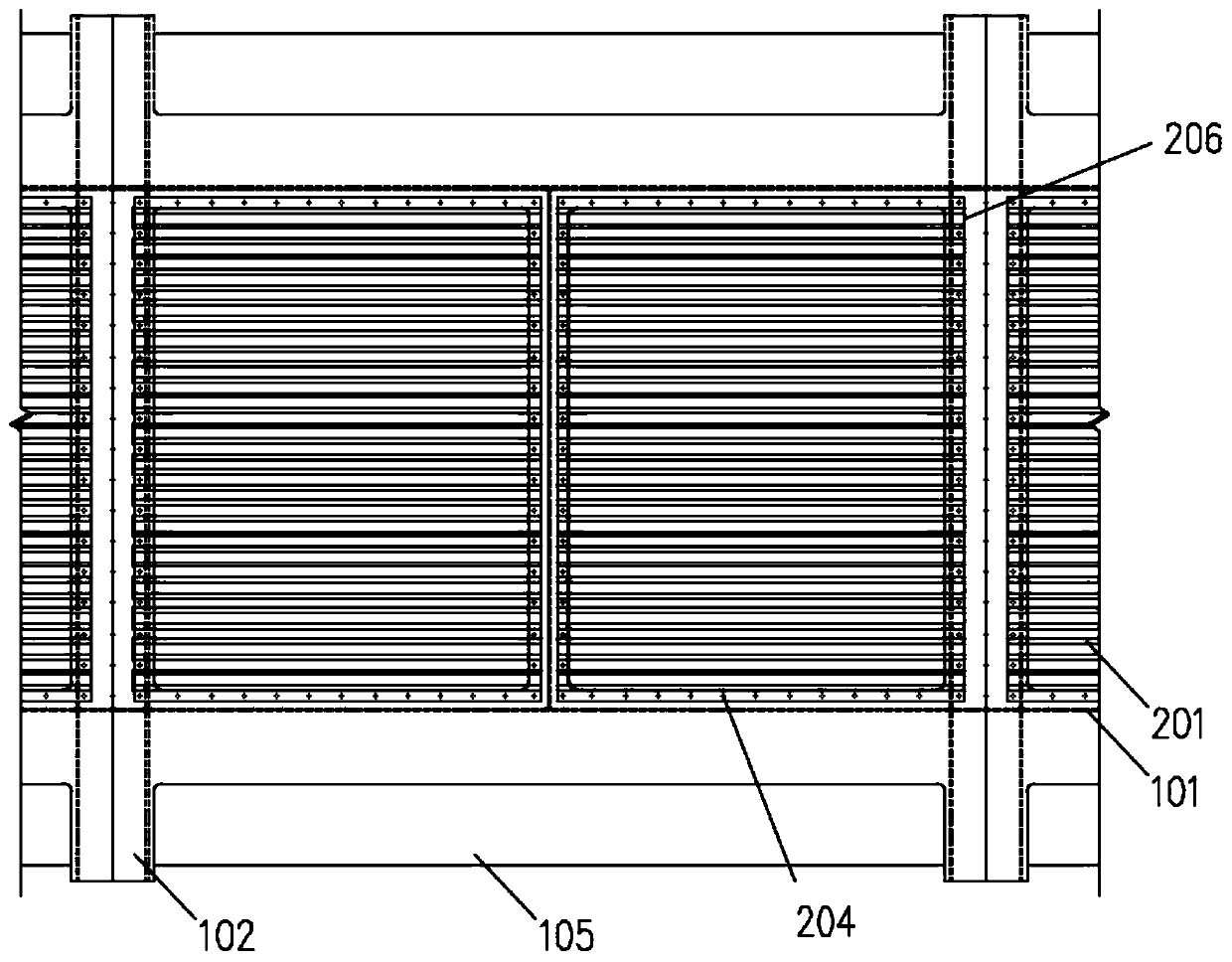 Profiled steel sheet combined bridge deck system of pedestrian suspension bridge, and construction method