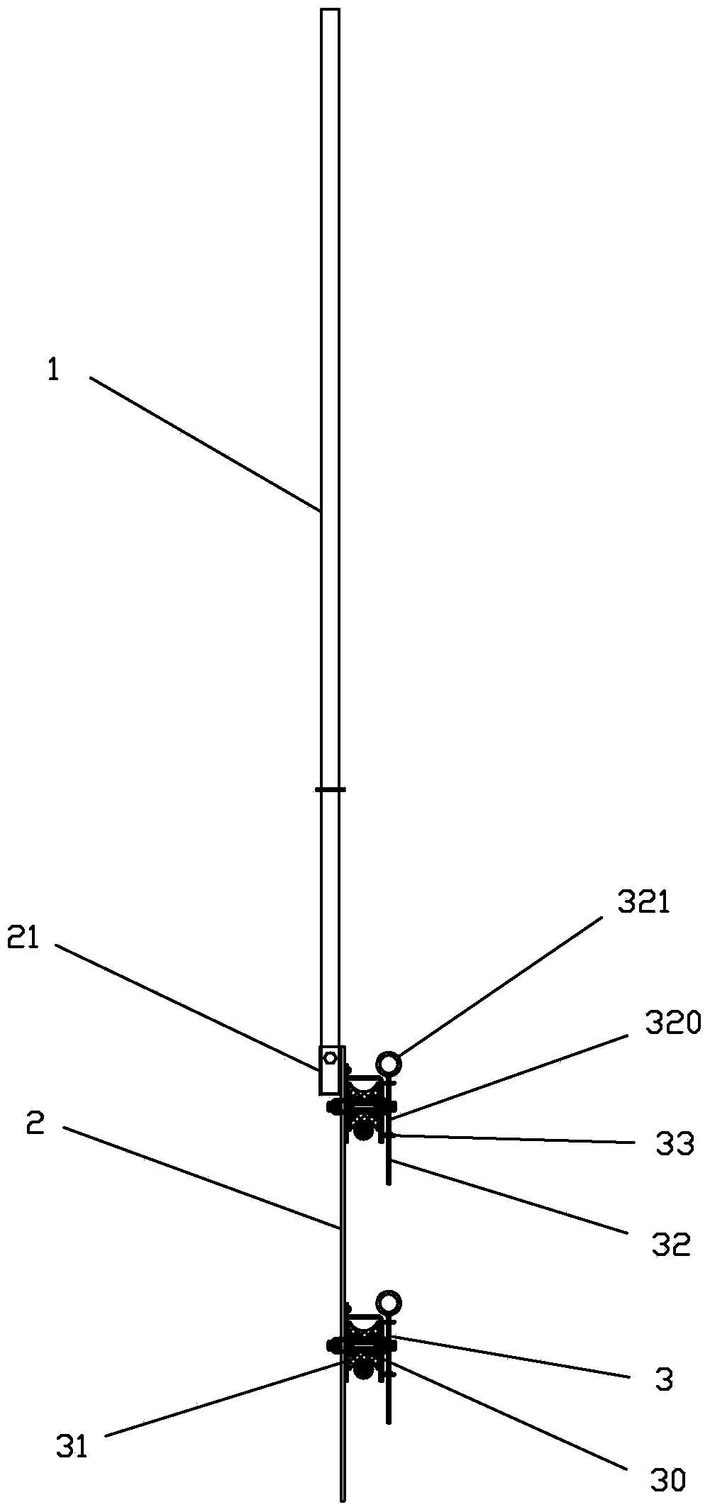 Live working phase spacing control device on equipotential wire