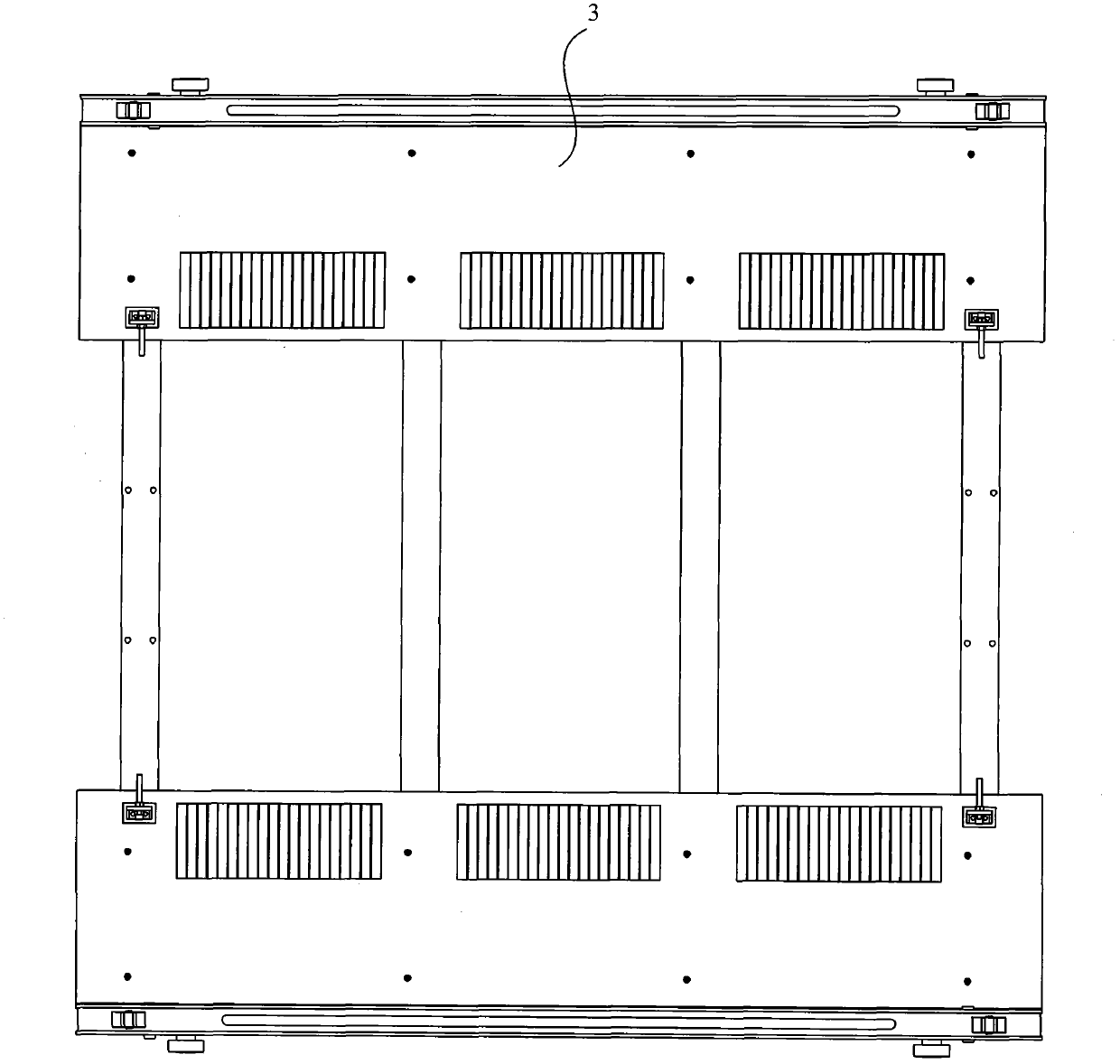 Four-post stacker of transporting train bogie