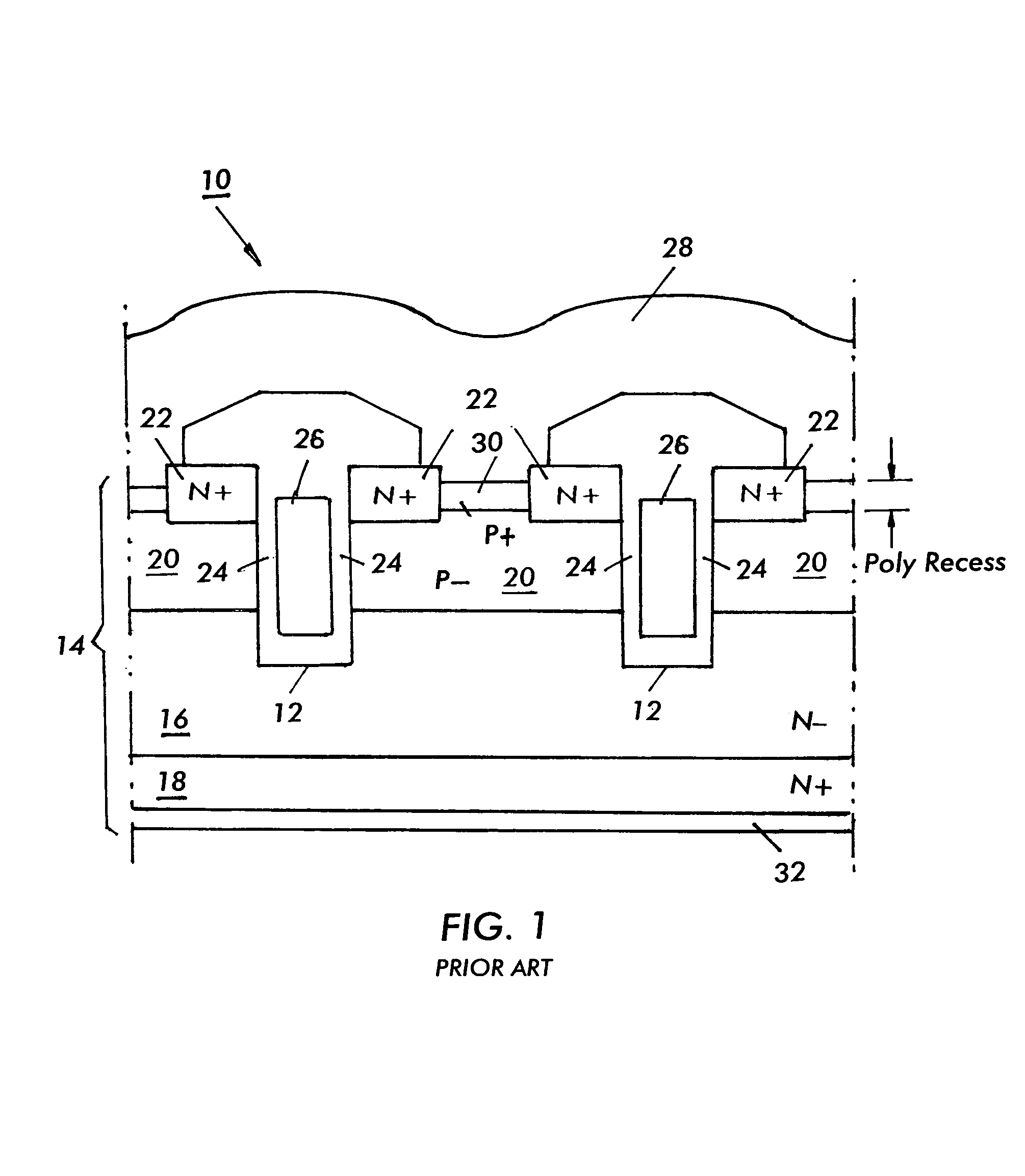 Trench power MOSFET fabrication using inside/outside spacers