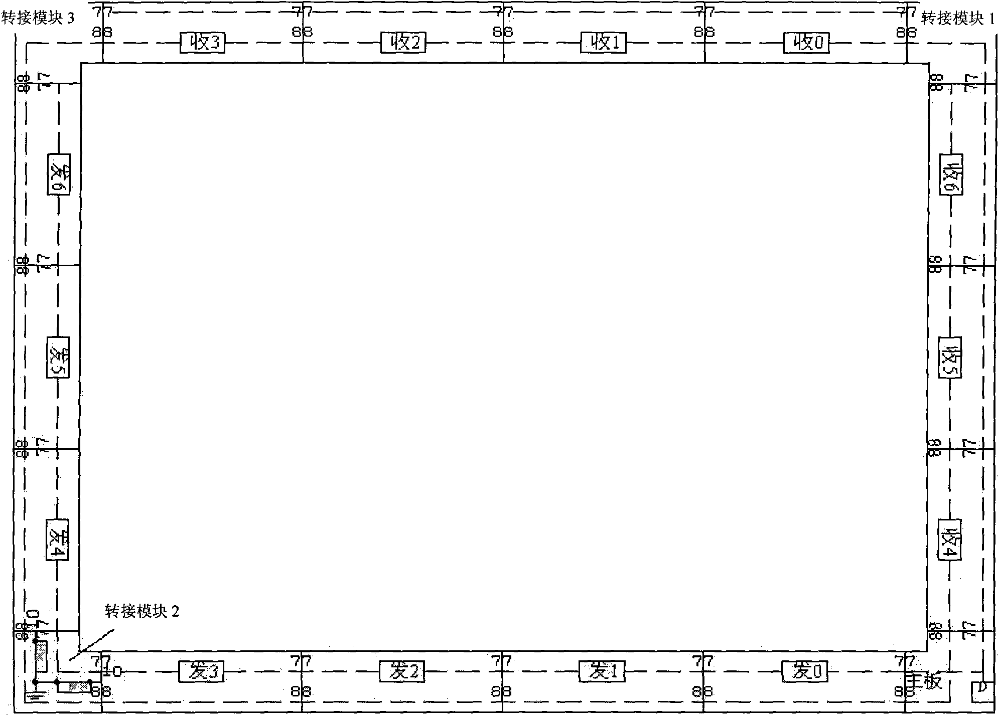 Large-size matrix-scanning-type infrared touch input device