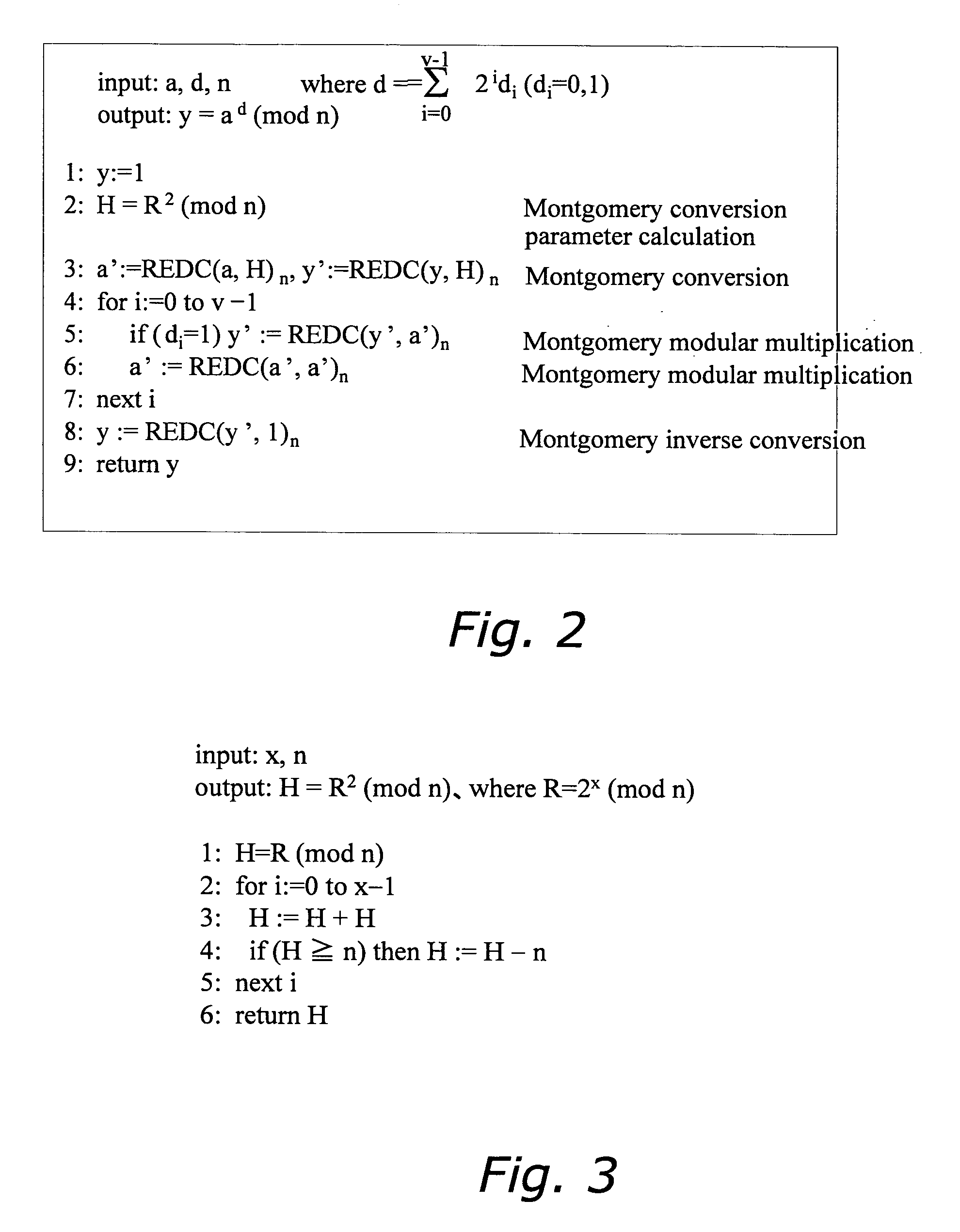 Device and method for calculating conversion parameter of montgomery modular multiplication and program therefor