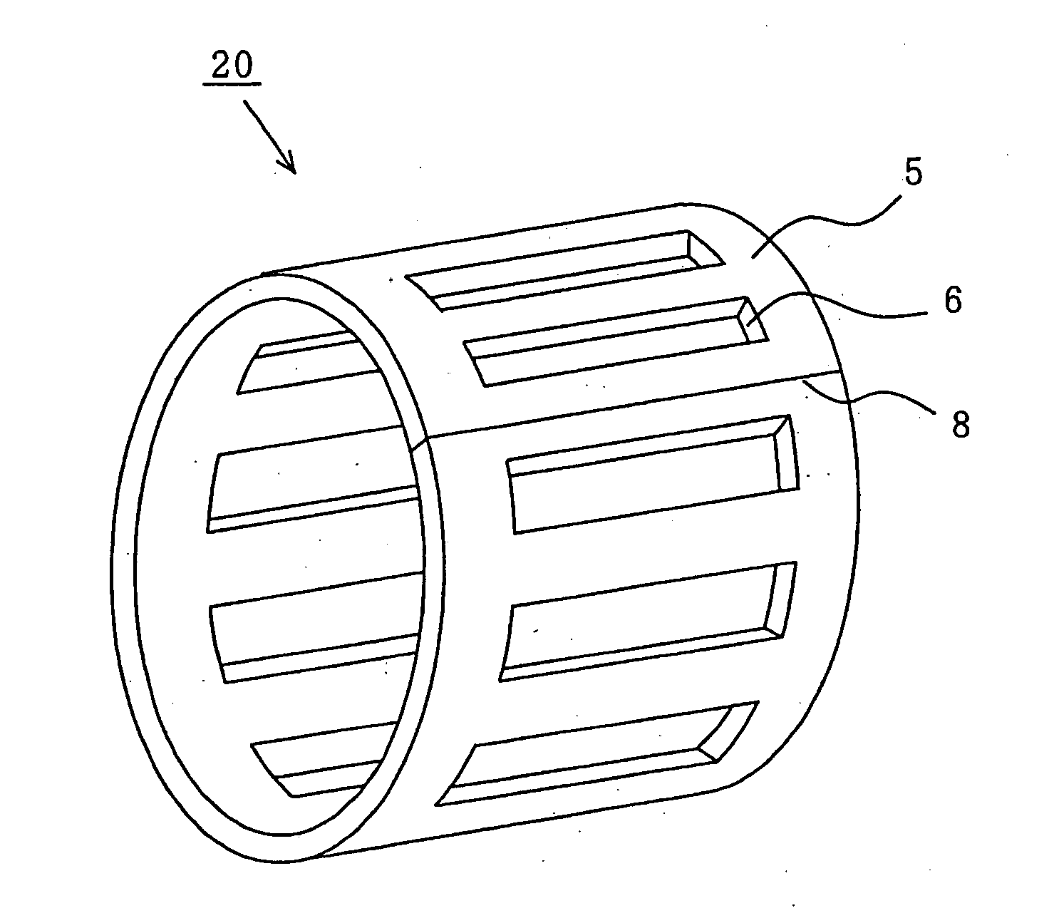 Roller bearing cage, roller bearing, and method of producing roller bearing race and roller bearing outer ring