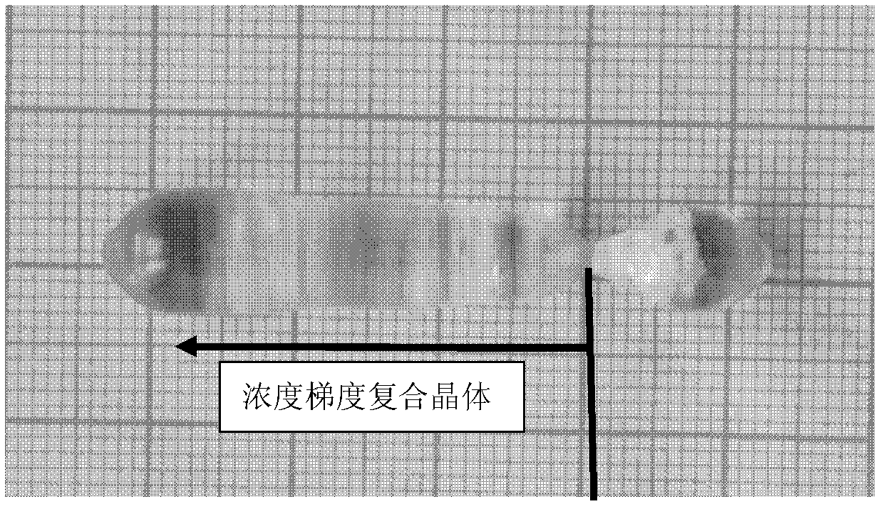 Garnet composite crystal with multi-segment doping concentration gradient and growing method thereof