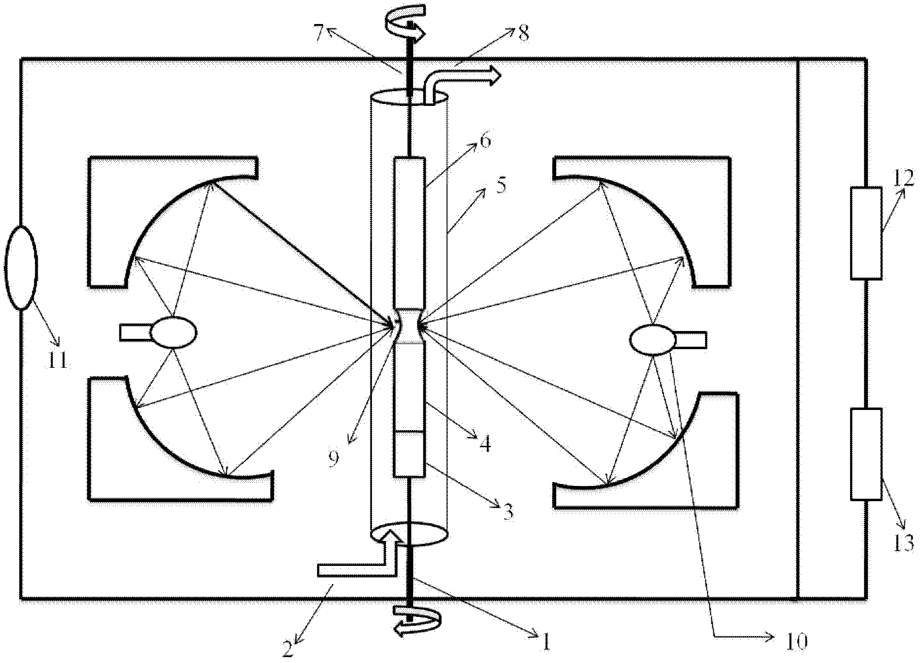 Garnet composite crystal with multi-segment doping concentration gradient and growing method thereof