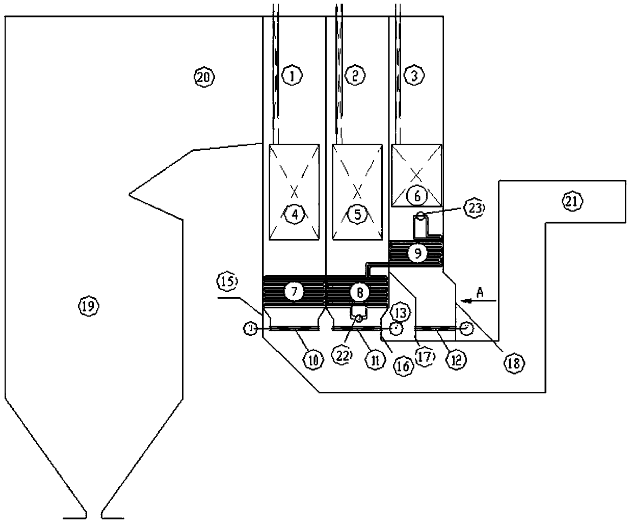 Arrangement structure of tail flue of a double reheat boiler