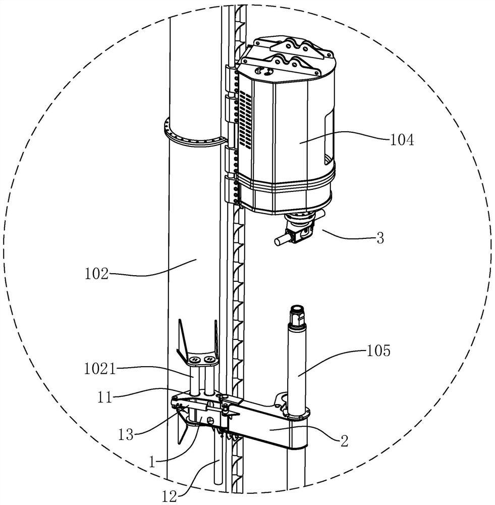 Drill rod disassembly and assembly auxiliary device and drilling equipment