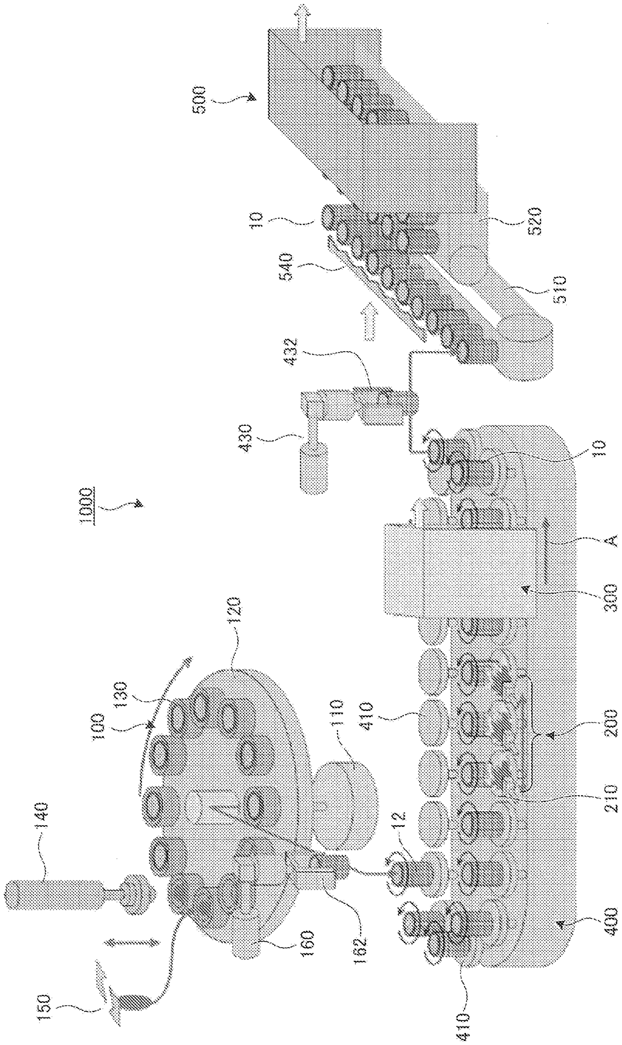 Glass container, and method and device for manufacturing same