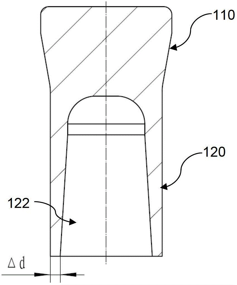 Forging method of thin-wall drill bit and through diameter reducing die