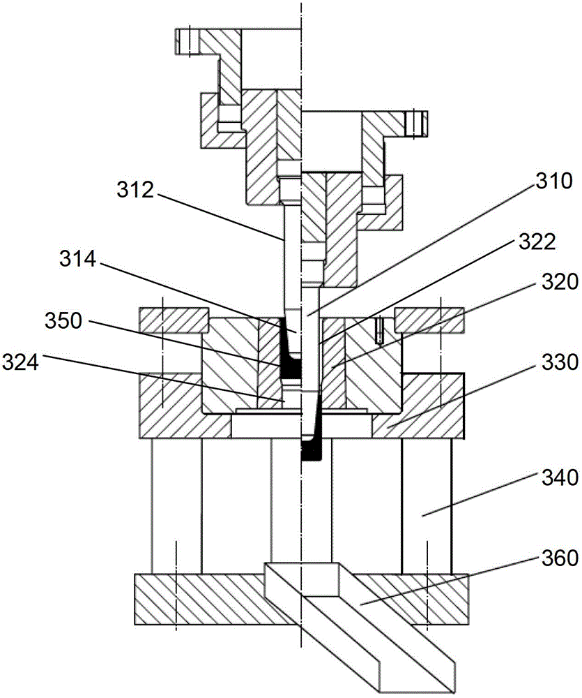 Forging method of thin-wall drill bit and through diameter reducing die