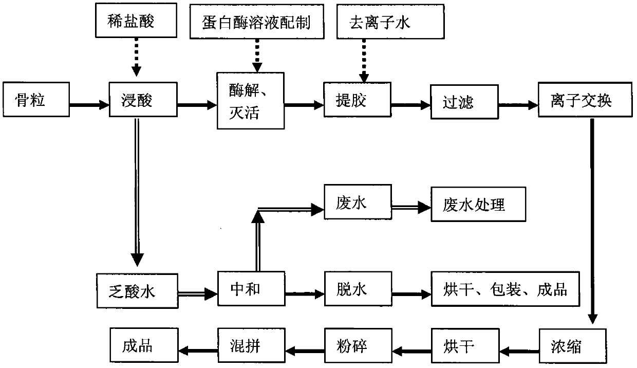 Enzyme method for preparing gelatin