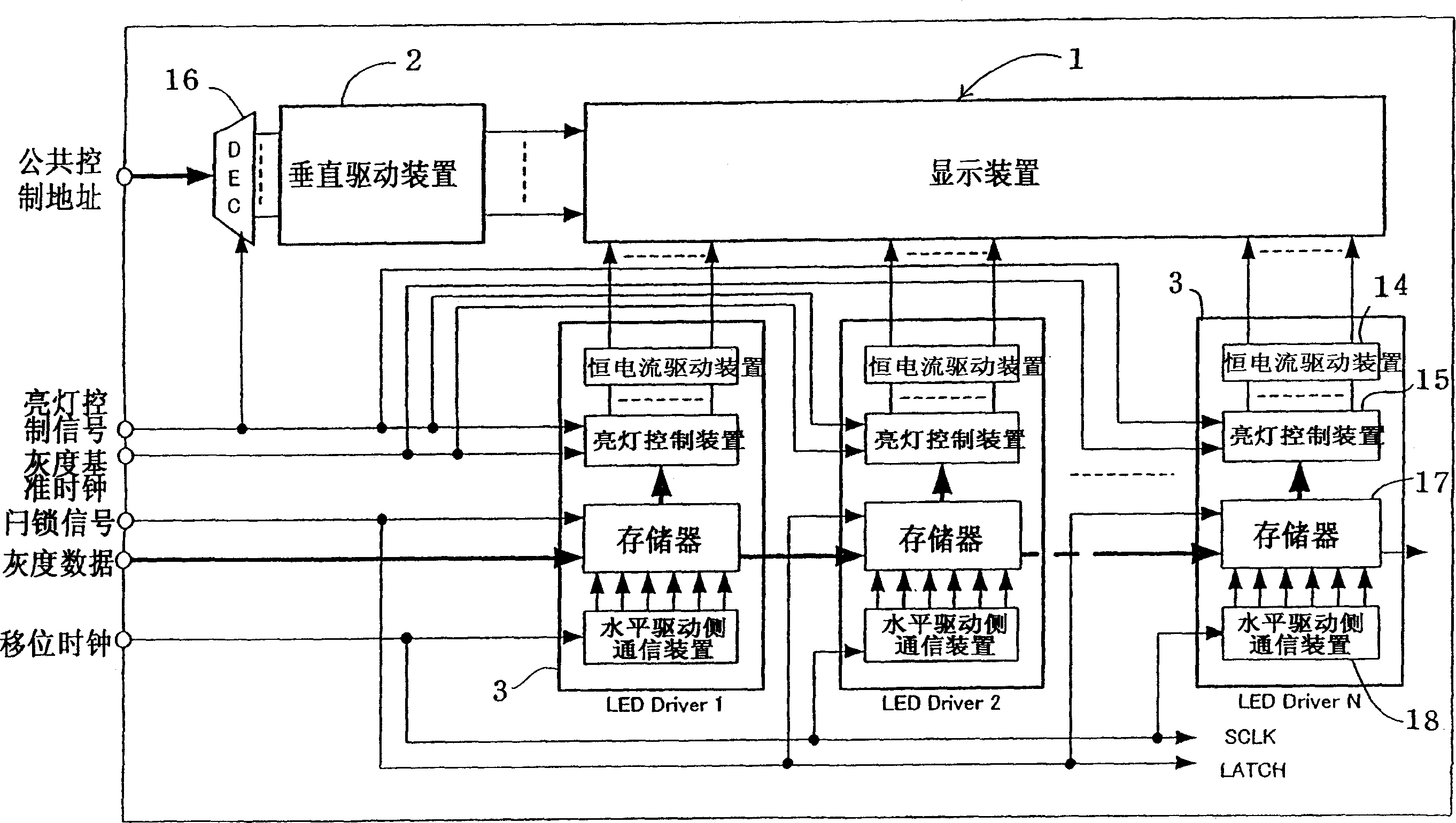 Display and display drive circuit or display drive method