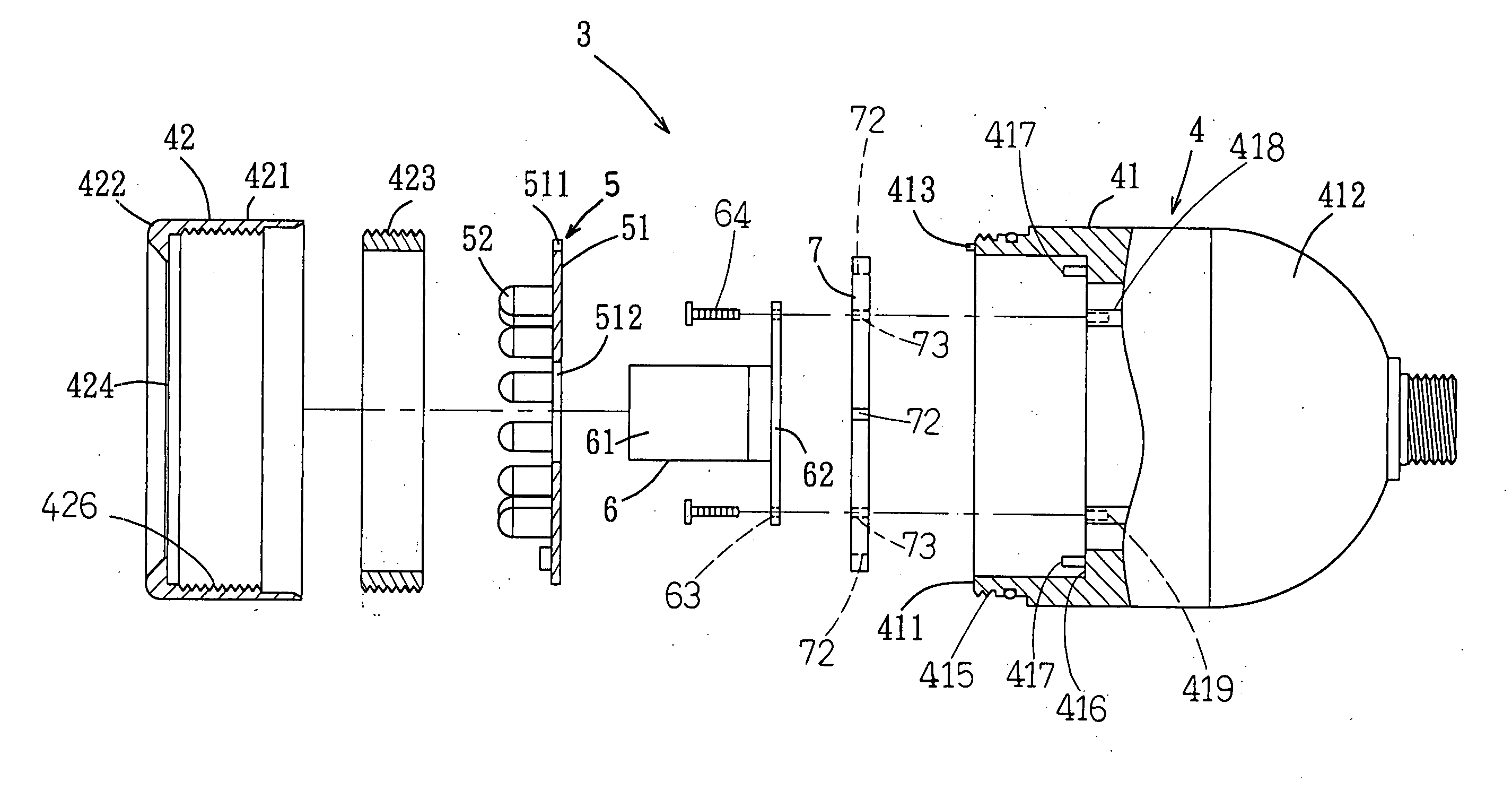 Illuminating device with heat-dissipating function