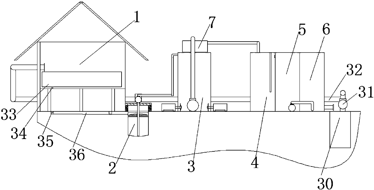 Circulating device for breeding wastewater treatment