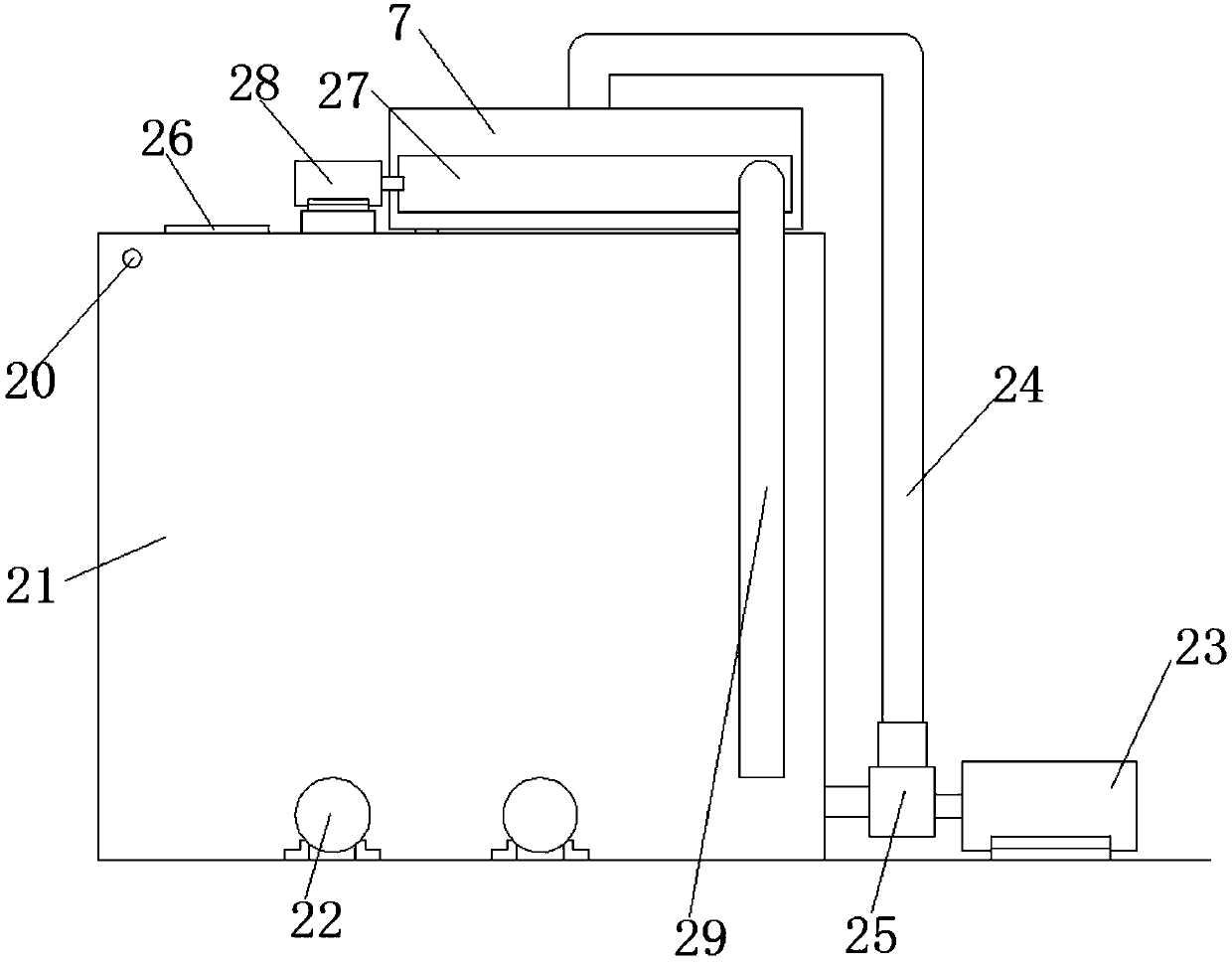 Circulating device for breeding wastewater treatment