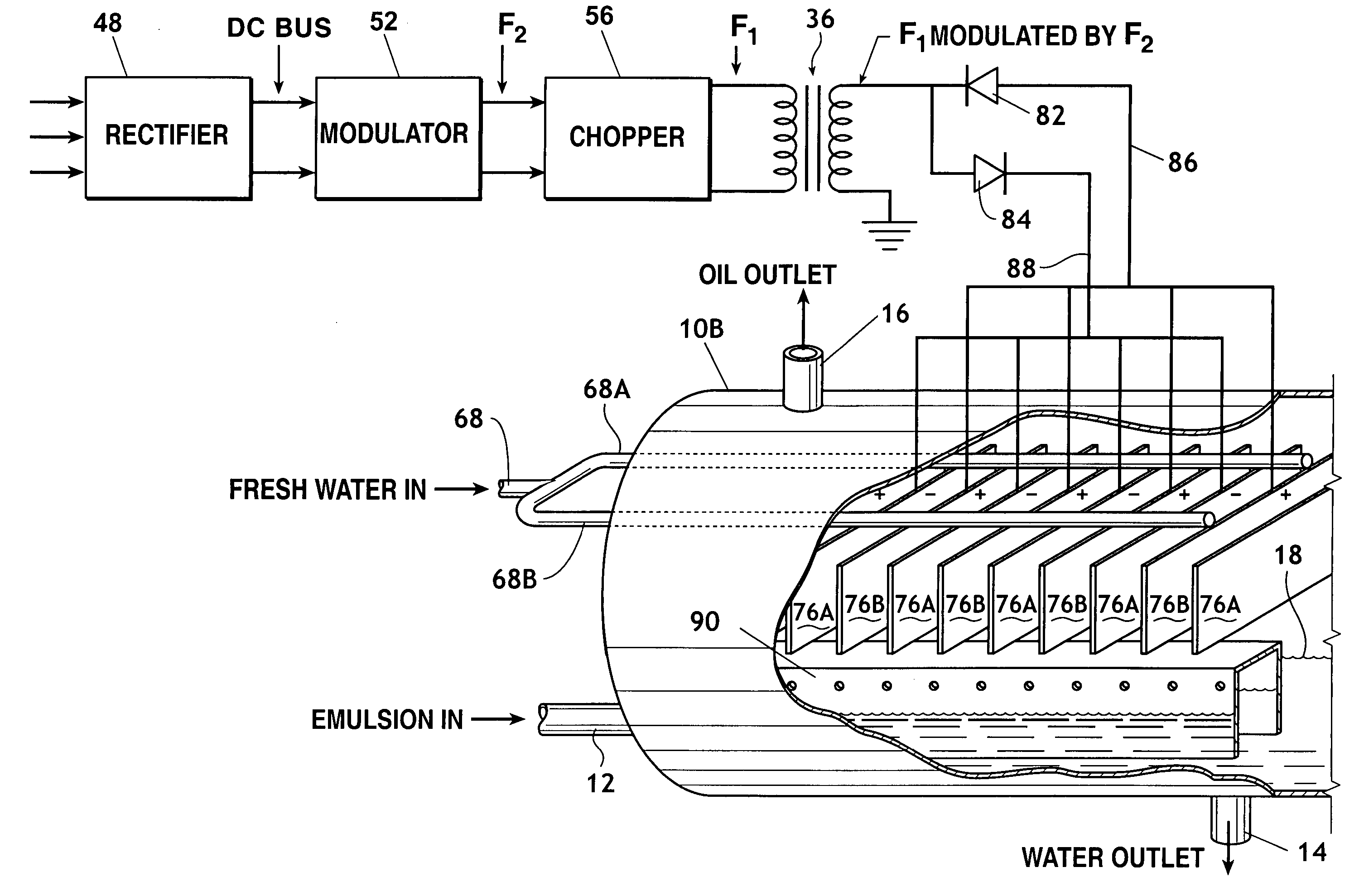 Multiple frequency electrostatic coalescence