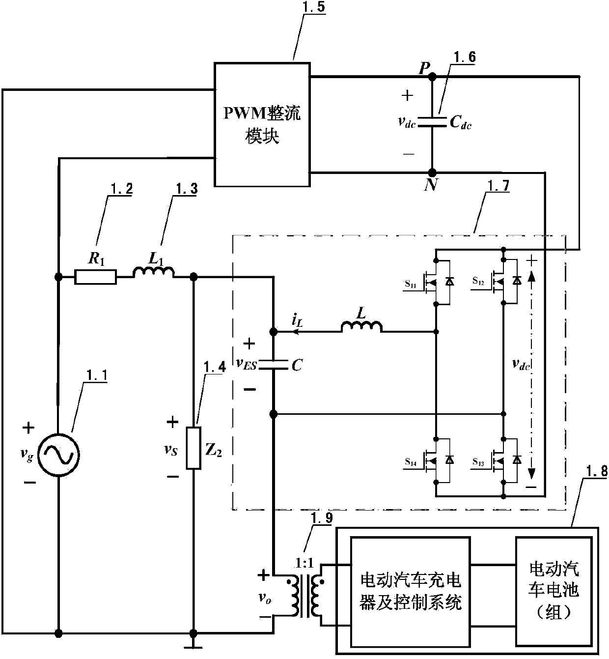 Voltage stabilization system applied to new energy power generation and electric vehicle battery replacement station and control method of voltage stabilization system