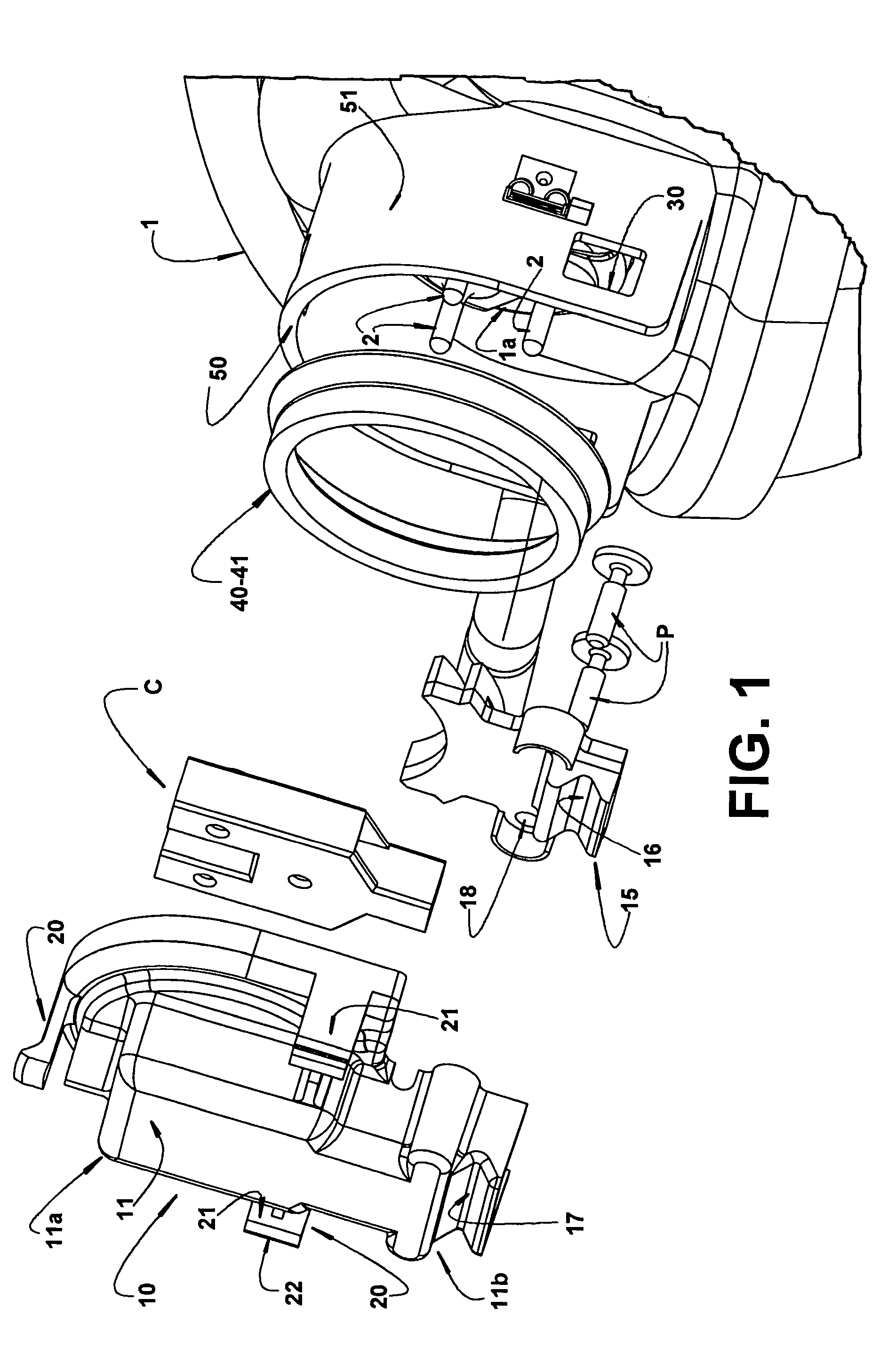 Mounting arrangement for an electric supply cable having a connector with a sealing ring and locking means