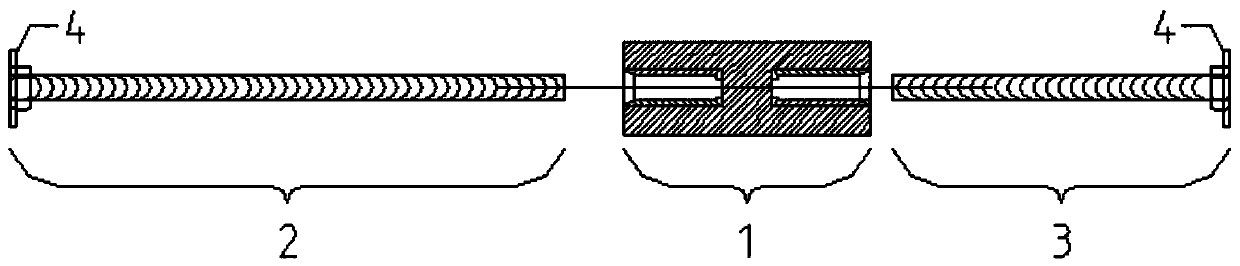 Steel bar formwork integrated wall formwork bridge-cut-off opposite-pulling connecting rod piece