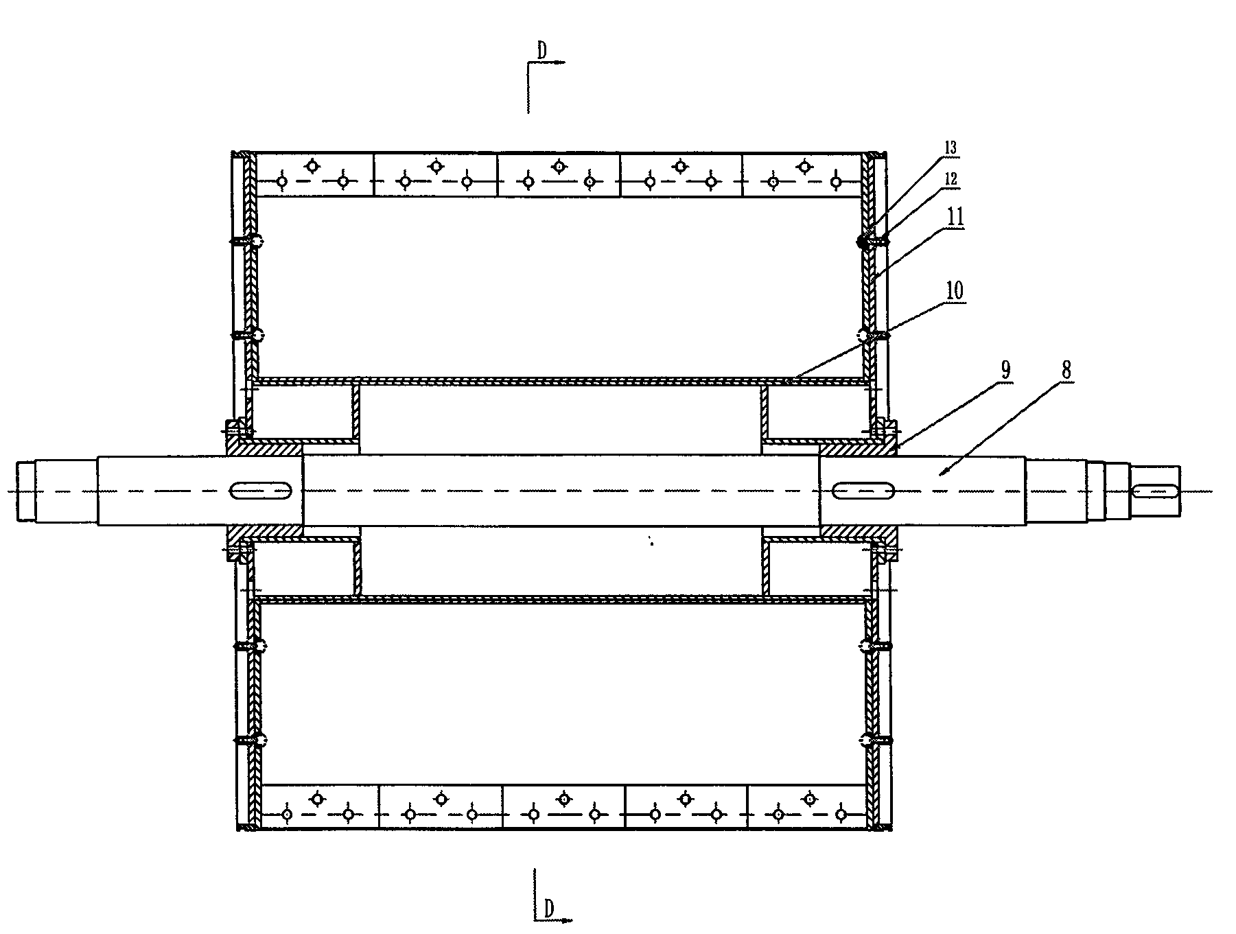 Rotary sealed material discharging device