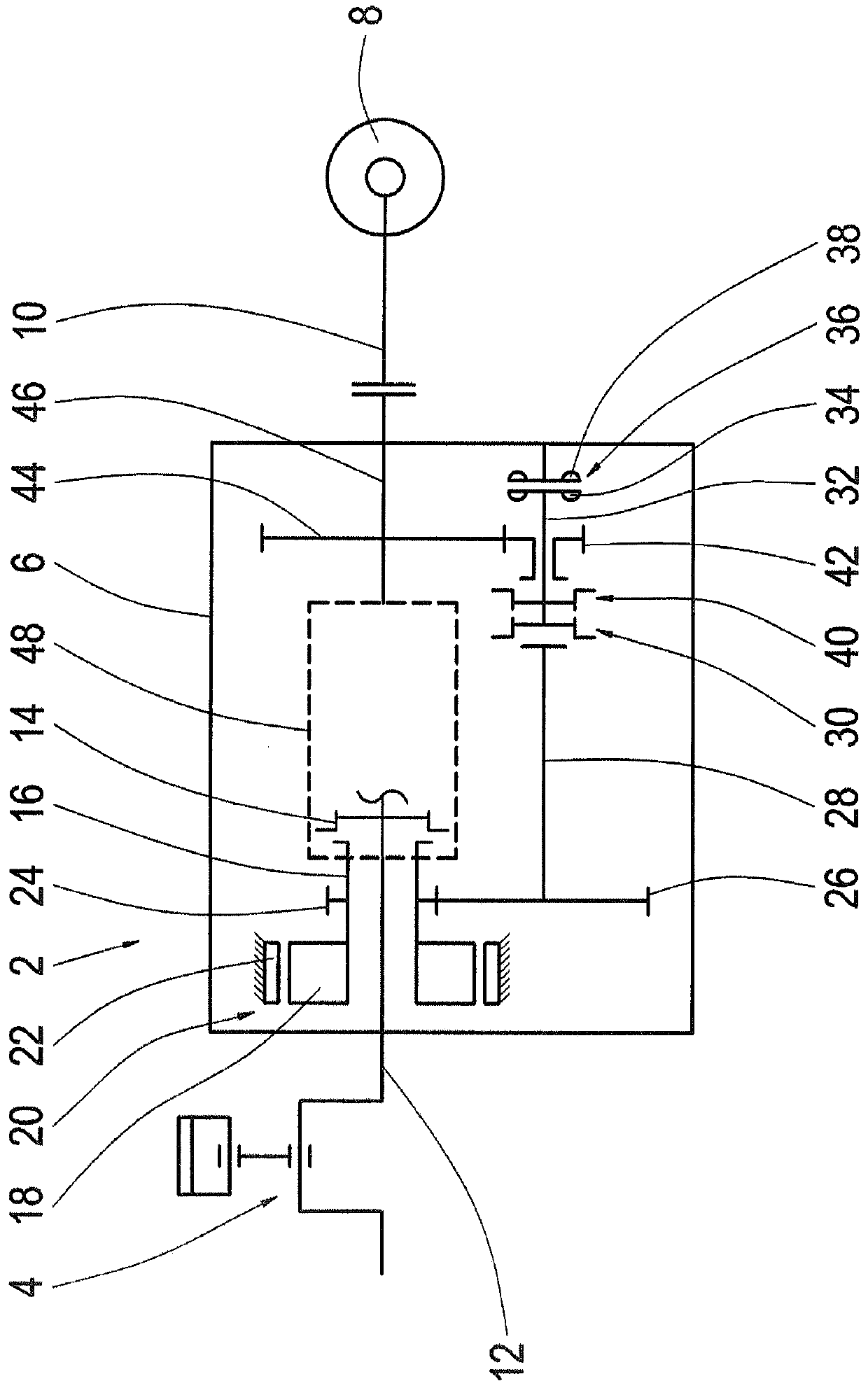 Transmission with electric motor and switchable gear unit