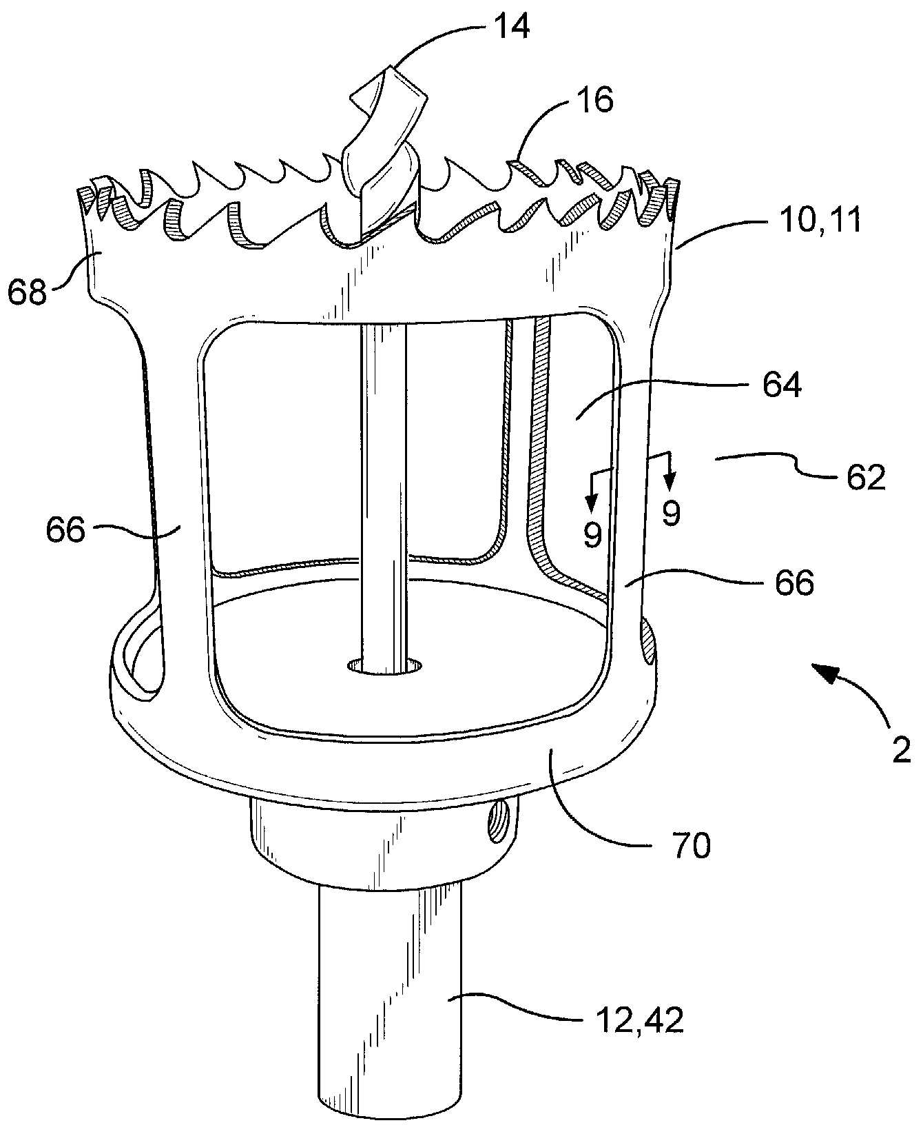 Hole saw having efficient slug removal