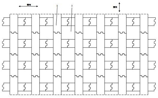 Prefabricated concrete stepped cross-block coastal erosion-resistant structure