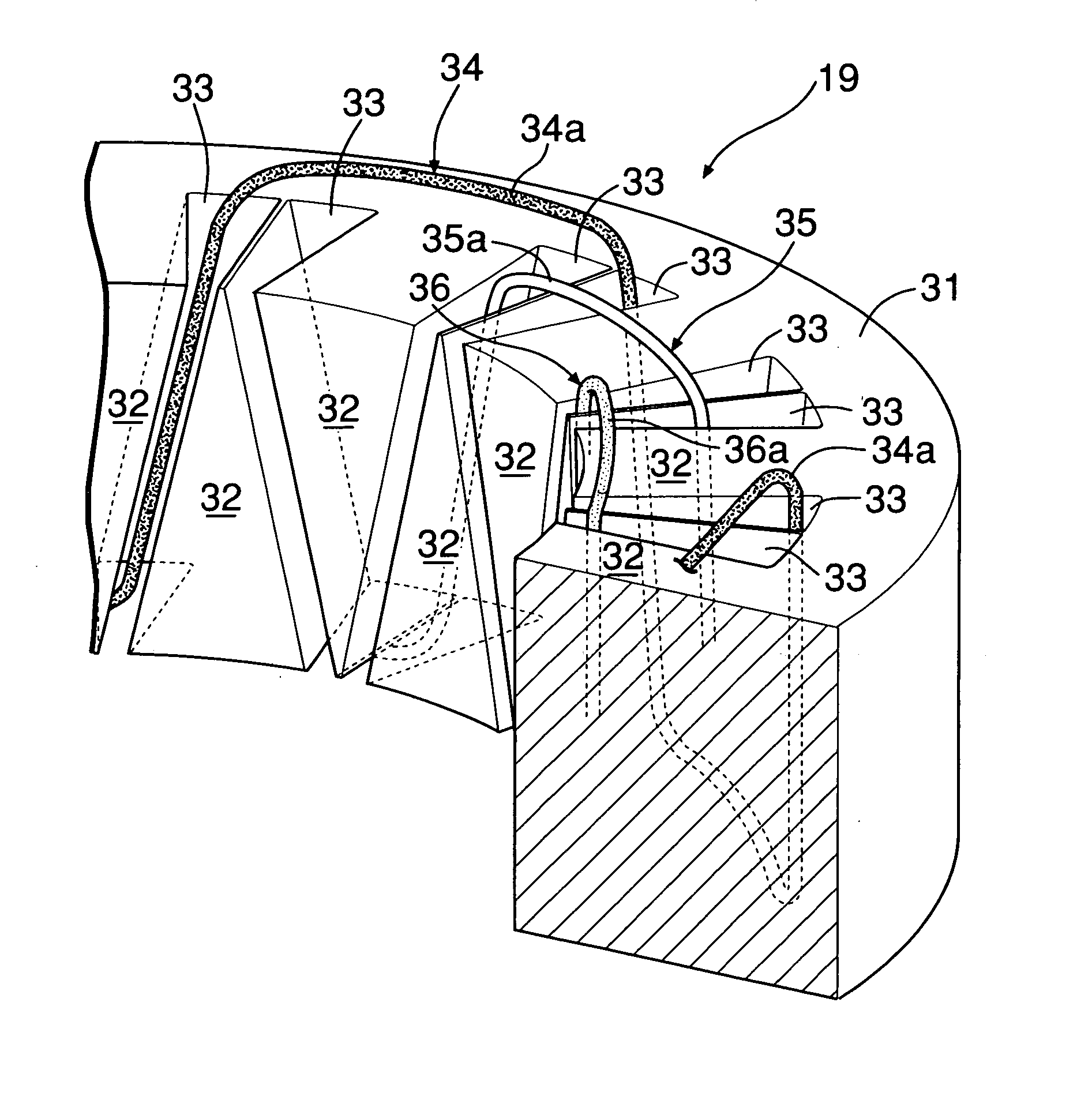 Motor stator and production process therefor